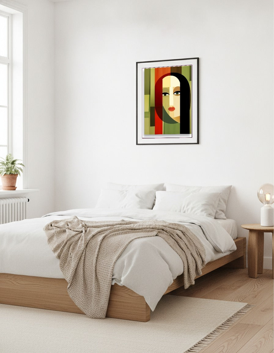 Cubism woman i sovrummet