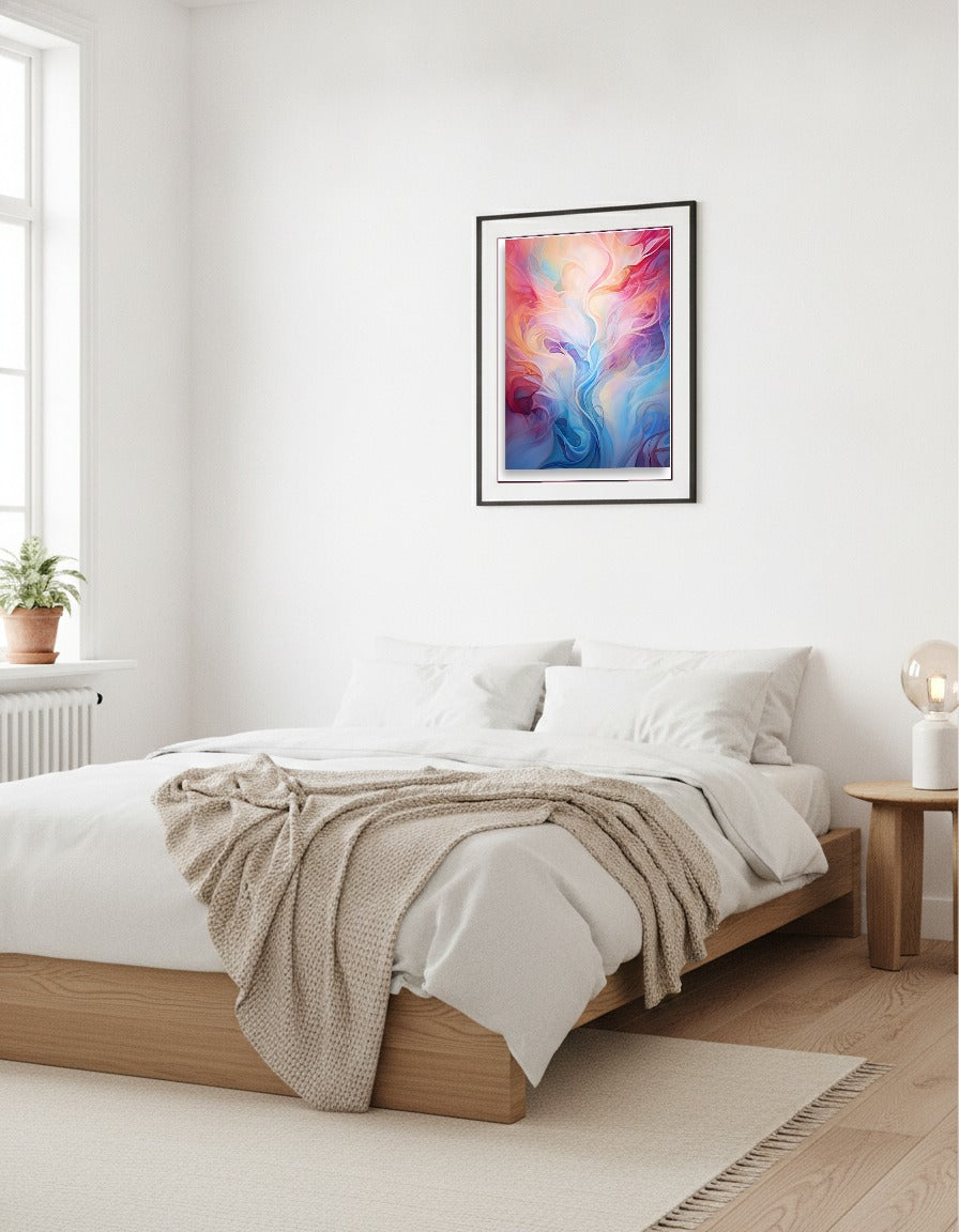Energiflöde – Rosa och lila siden i sovrummet