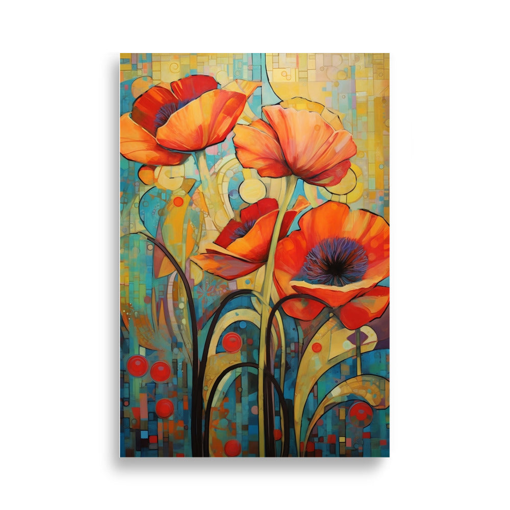 Abstract flowers poster - Posters - EMELART