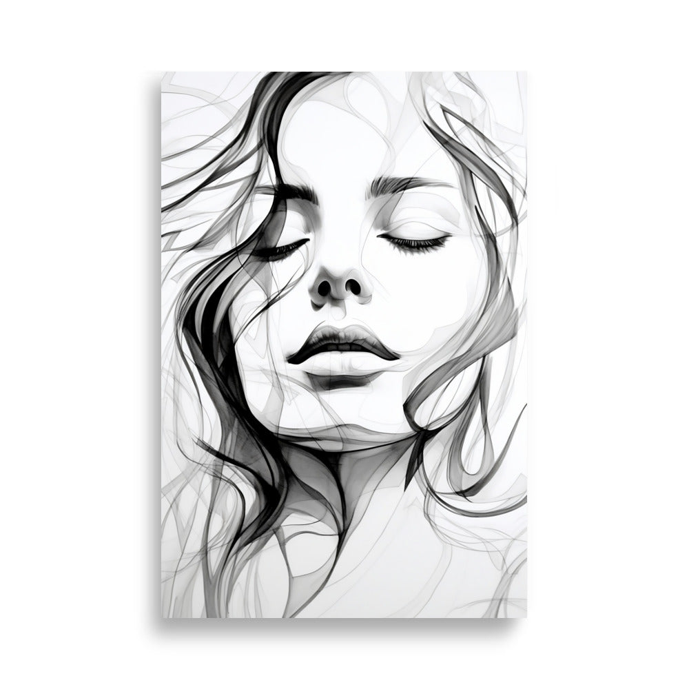 Woman in black and white poster - Posters - EMELART