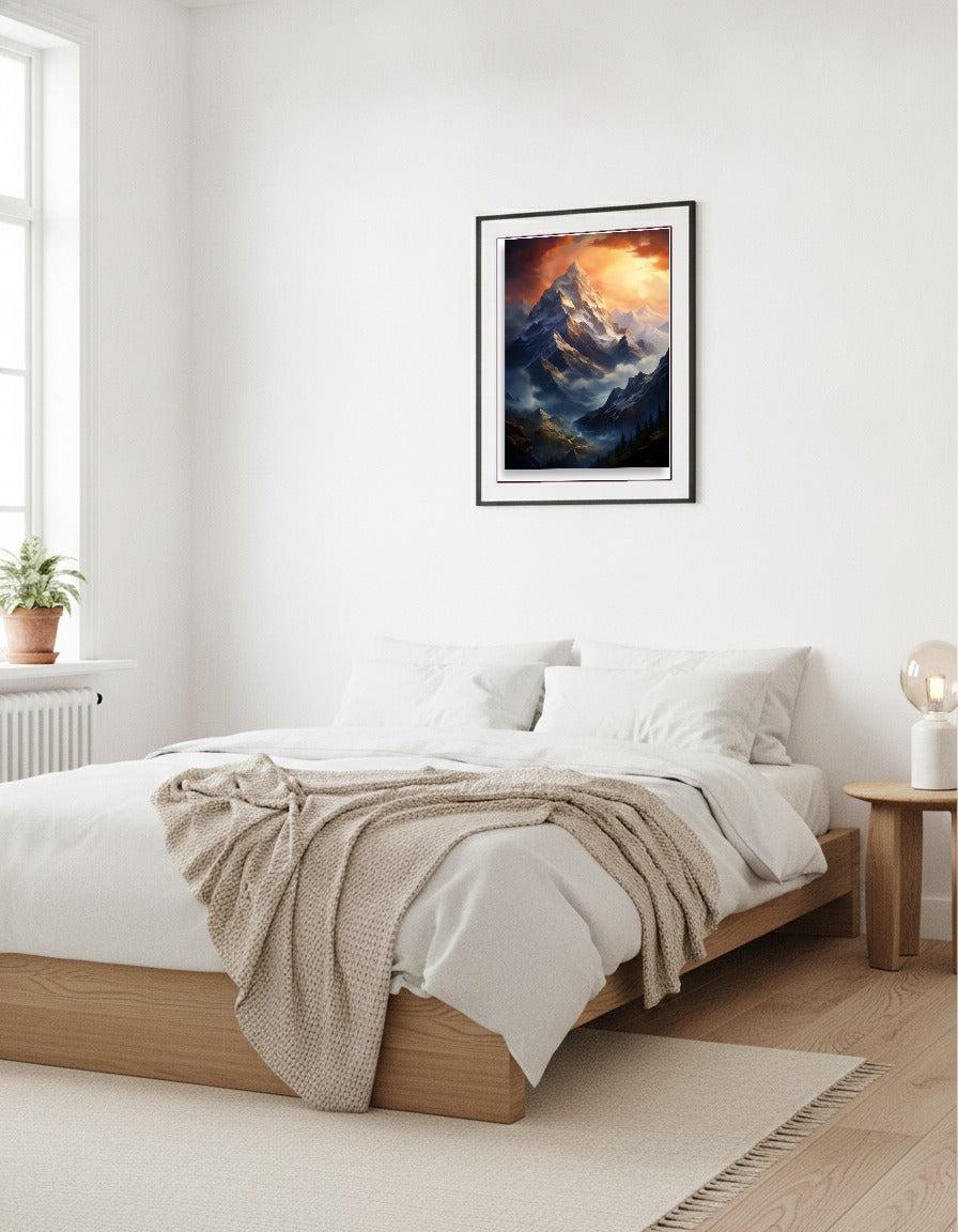 Mountain – Peak at sunset i sovrummet