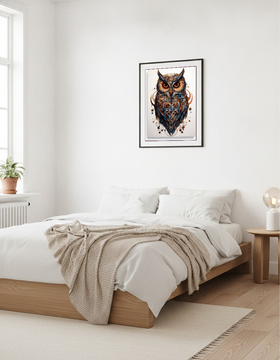Owl – Stylish illustration i sovrummet