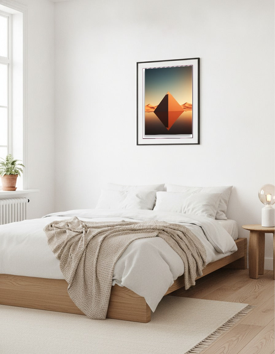 Pyramids minimalistic – Lone pyramid, zen style i sovrummet