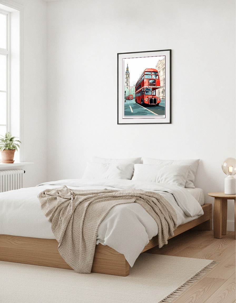 Röd buss - London i sovrummet