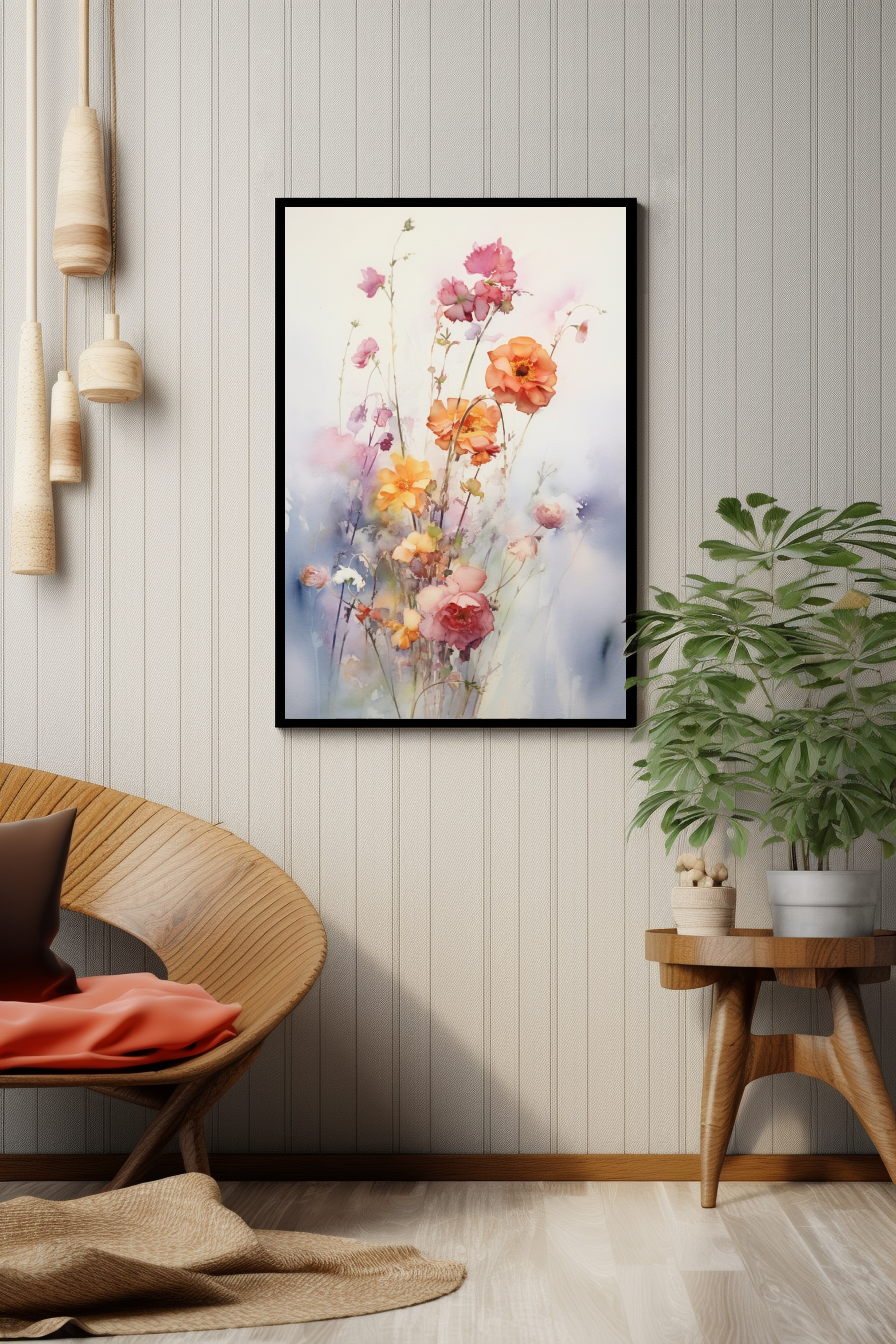 Flowers in watercolor poster - Posters - EMELART