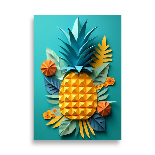 Vibrant Tropical Pineapple Poster: A Splash of Color for Your Walls