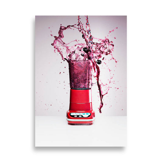 Vibrant Splashing Blender Poster: A Colorful Addition to Your Kitchen