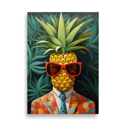 Playful Pineapple Man Poster: A Fun Addition to Your Home Decor