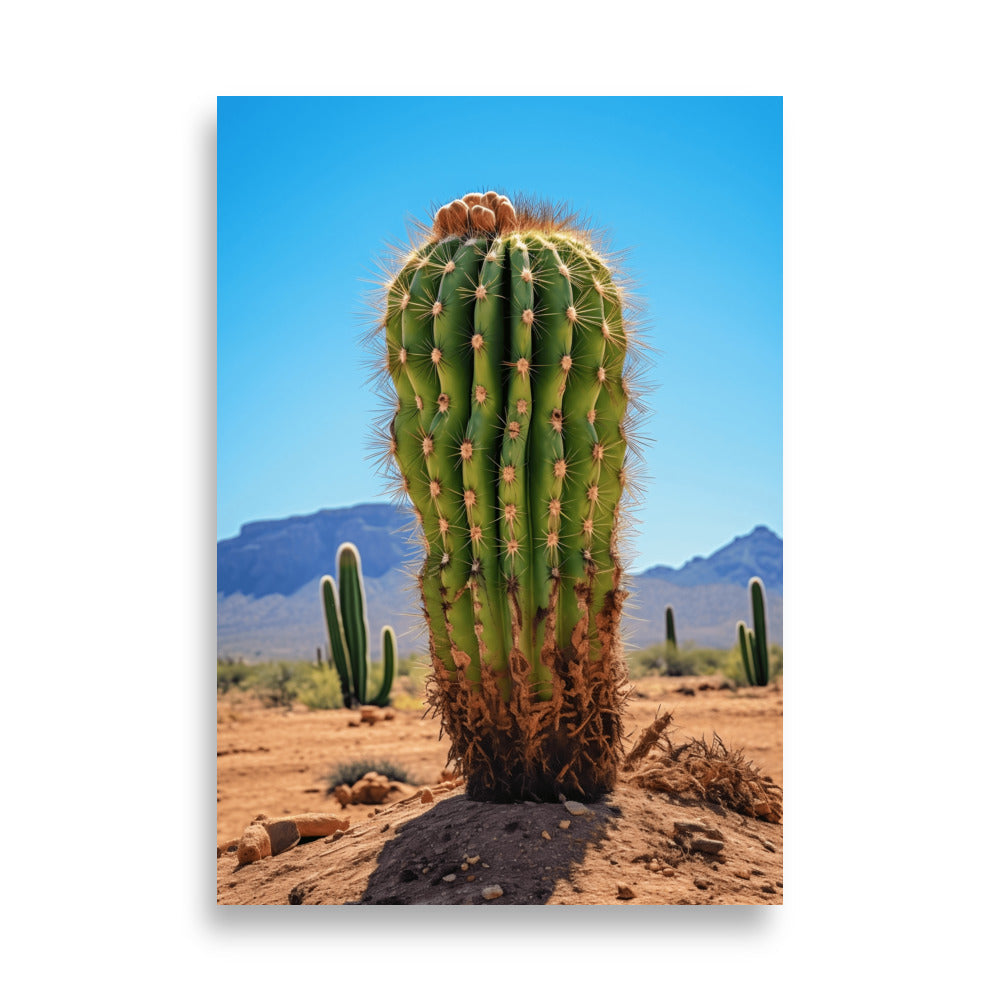 Vibrant Cactus in Desert Poster: A Stunning Addition to Your Home Decor