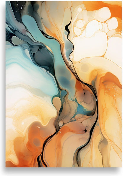 Abstract – Blue and orange marble