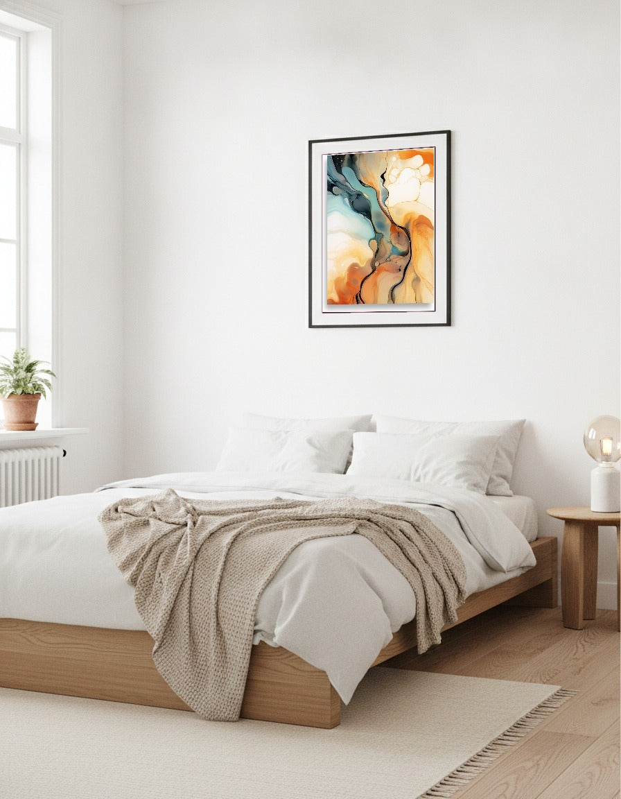 Abstract – Blue and orange marble i sovrummet