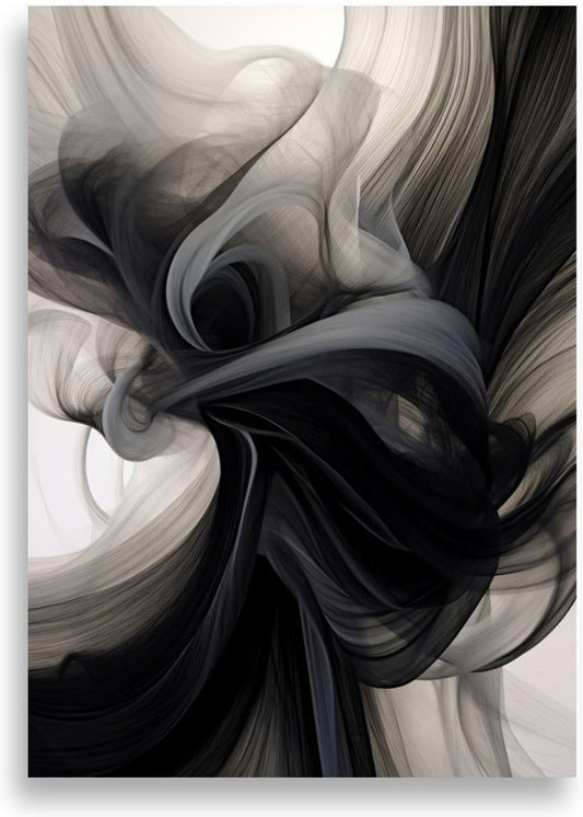 Abstract – Billowing black-and-white smoke – poster