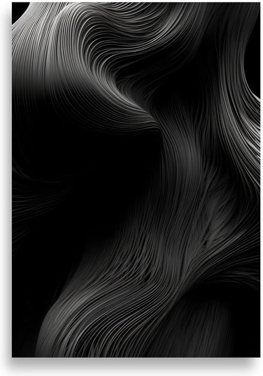 Abstract – Black flowing lines