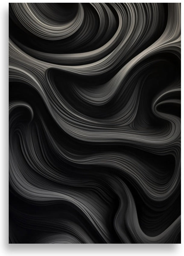 Abstrakt – Svarta mjuka linjer – poster
