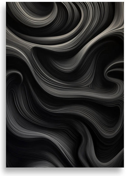 Abstrakt – Svarta mjuka linjer – poster