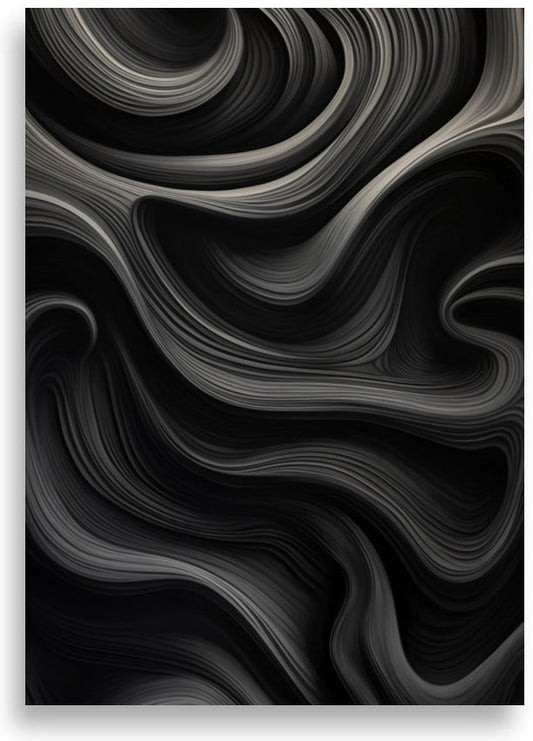 Abstract – Black soft lines – poster