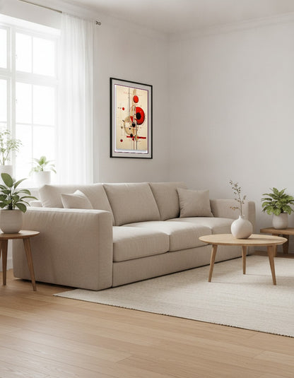 Abstract – Red abstract elements i vardagsrummet