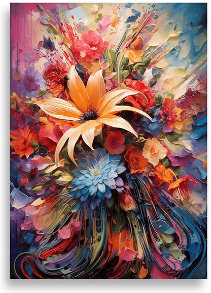 Abstrakta blommor – Orange lilja – poster