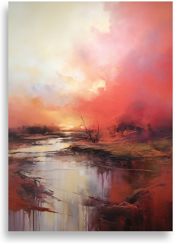 Abstrakt landskap – Eterisk flod – poster