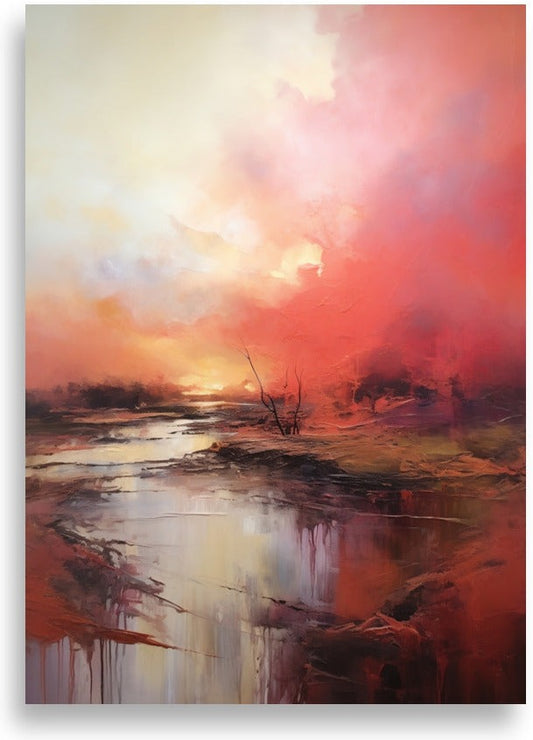 Abstrakt landskap – Eterisk flod – poster