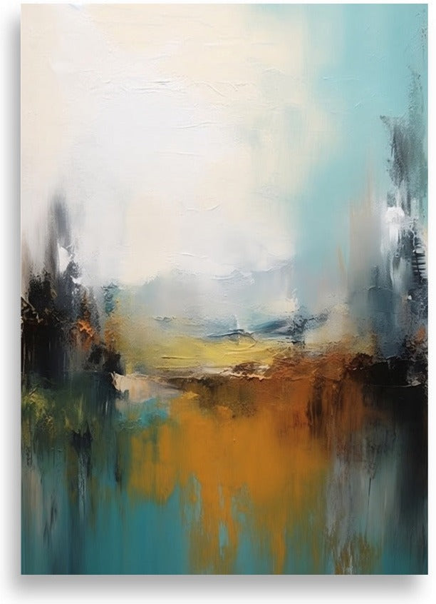 Abstrakt natur – Stillsam skogssjö – poster