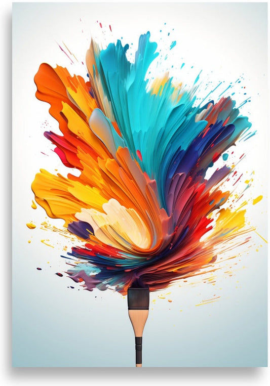 Abstract paint brush strokes – Colorful burst