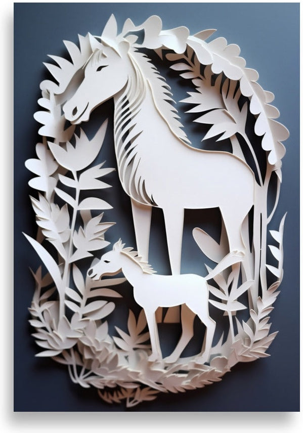 Baby horse – Papercut foal in field