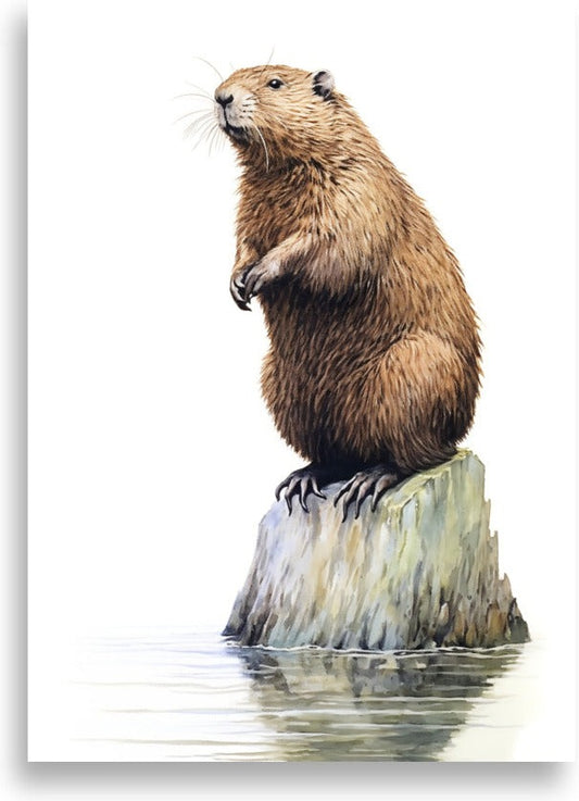 Bäver – Lekfullt illustrerad – poster