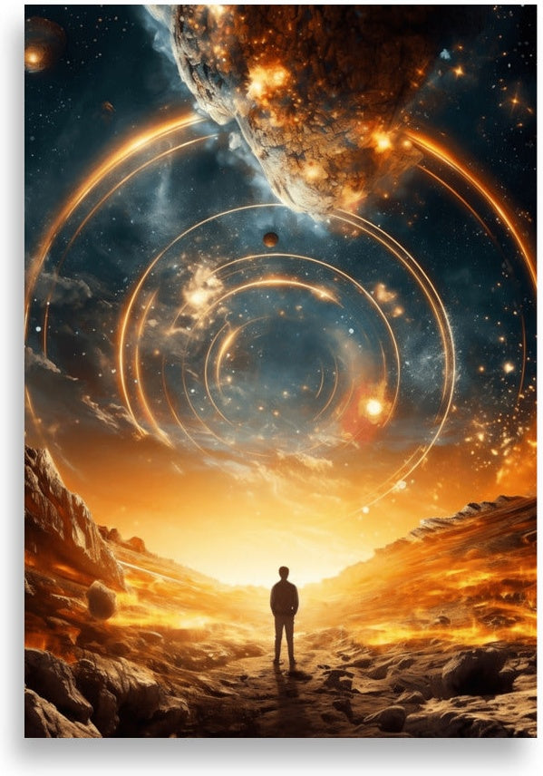 Boy looking into space