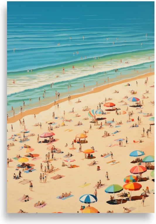 Busy beach – Aerial view