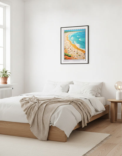 Livlig strand – Strand med vågor i sovrummet