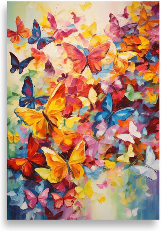 Butterflies – Colorful swarm on green