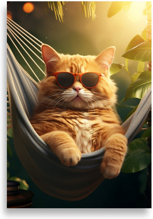 Katt i hängmatta – Katt bland gröna blad