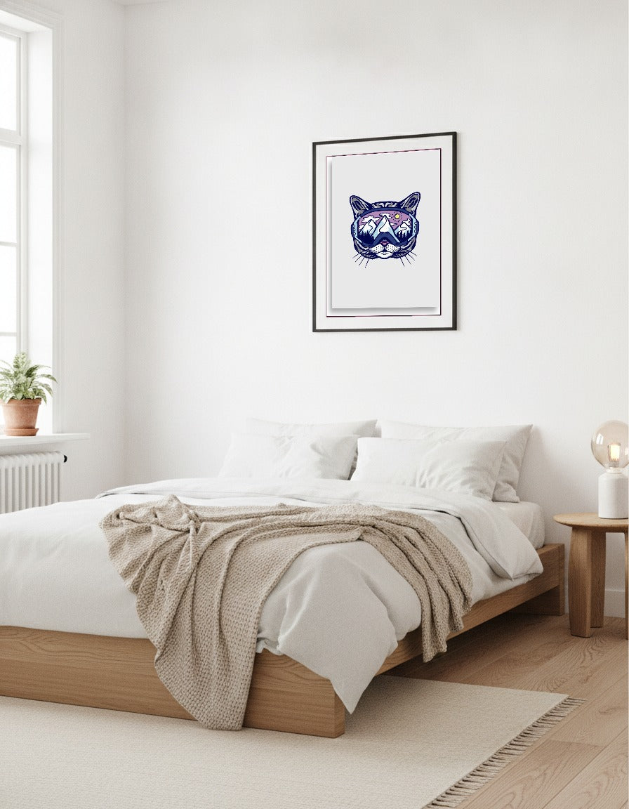 Cat with goggles i vardagsrummet