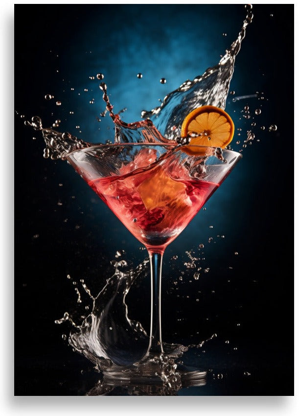 Cocktailstänk – Rosa martini med apelsin – poster