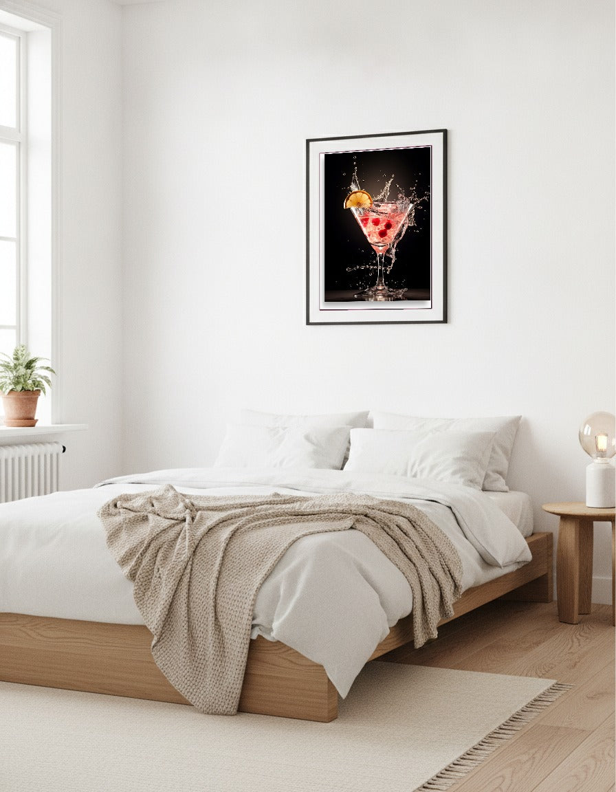 Cocktail splash – Spilling glass cascade i sovrummet