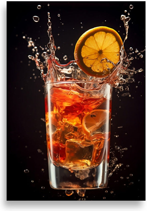 Cocktailstänk – Bärnstensfärgad tumbler med citron