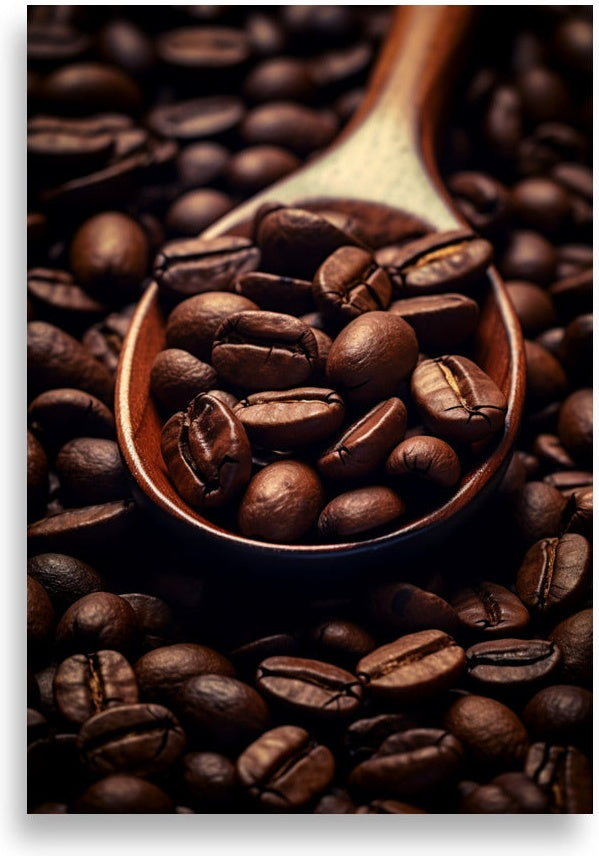 Kaffebönor – Träsked med bönor