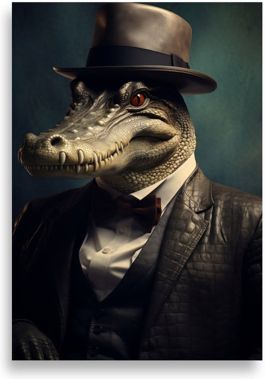 Crocodile in suit