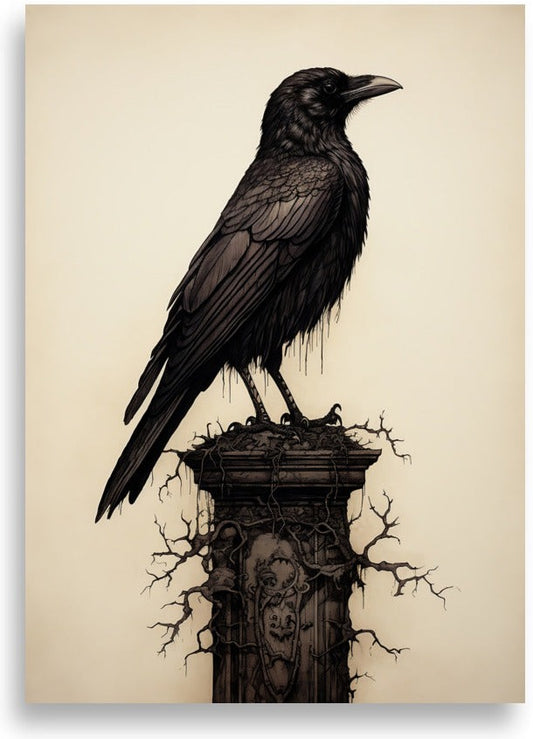Crow – Crow on a pedestal – poster