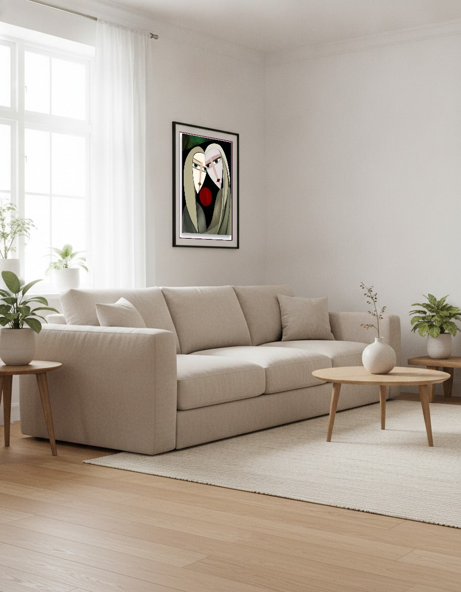 Cubism couple i vardagsrummet