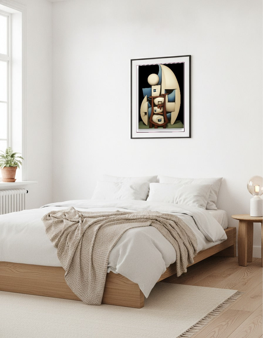 Cubism in 3d – Classic cubist style in 3D i sovrummet