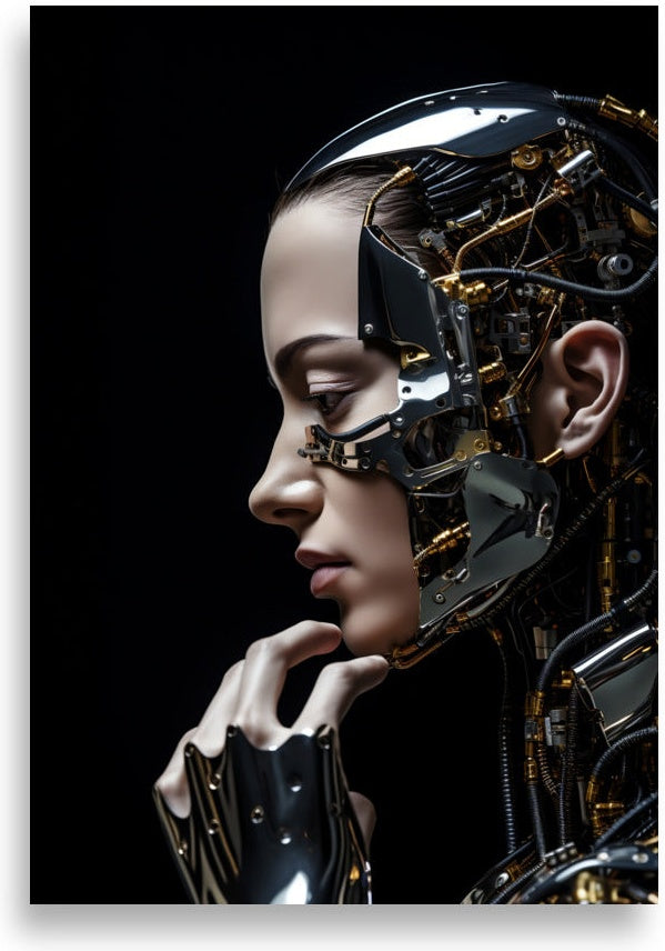 Cyborg girl – Golden profile