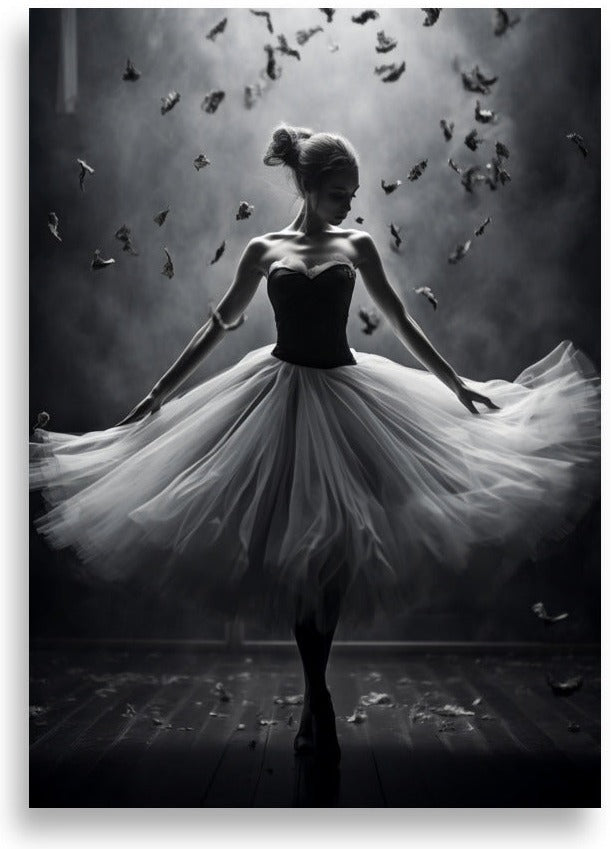 Dansande ballerina – Svartvitt – poster