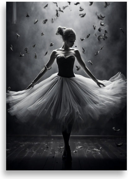 Dansande ballerina – Svartvitt – poster