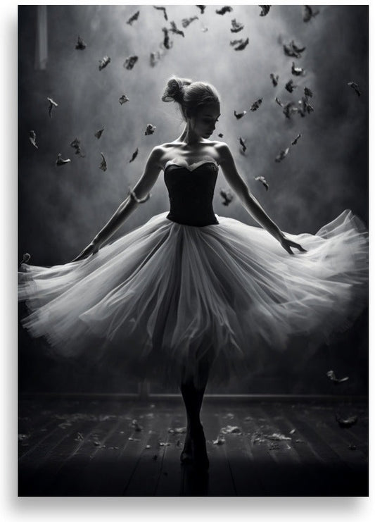 Dancing ballerina – Black and white – poster