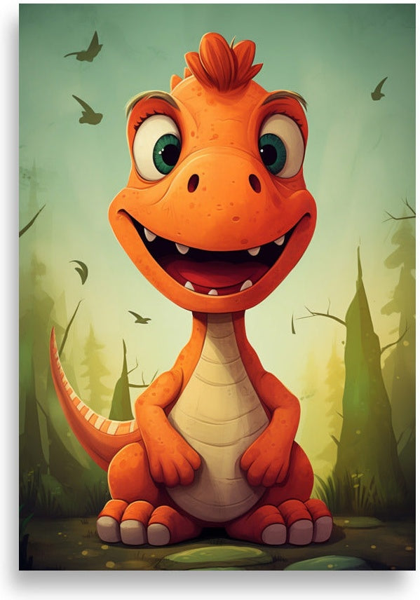 Dinosaur – Smiling orange dino