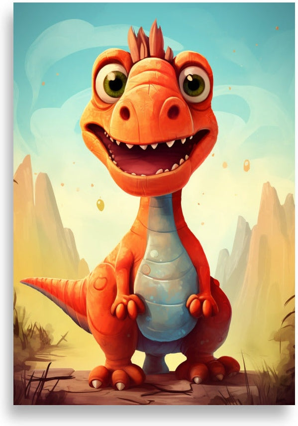 Dinosaur – Orange baby dino in desert