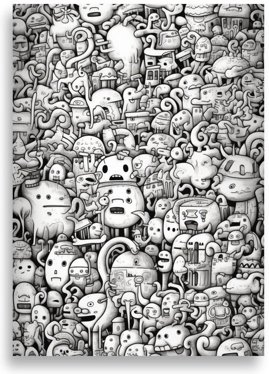 Doodle – Tentacle monster crowd – poster