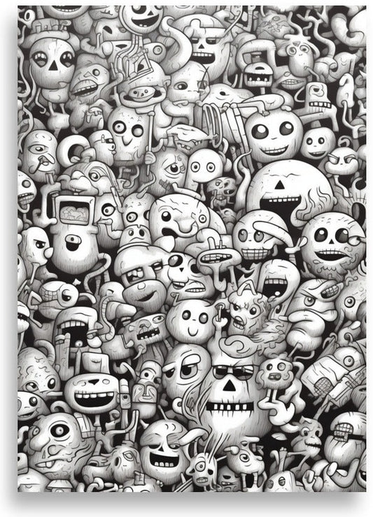 Doodle – Skull monster crowd – poster